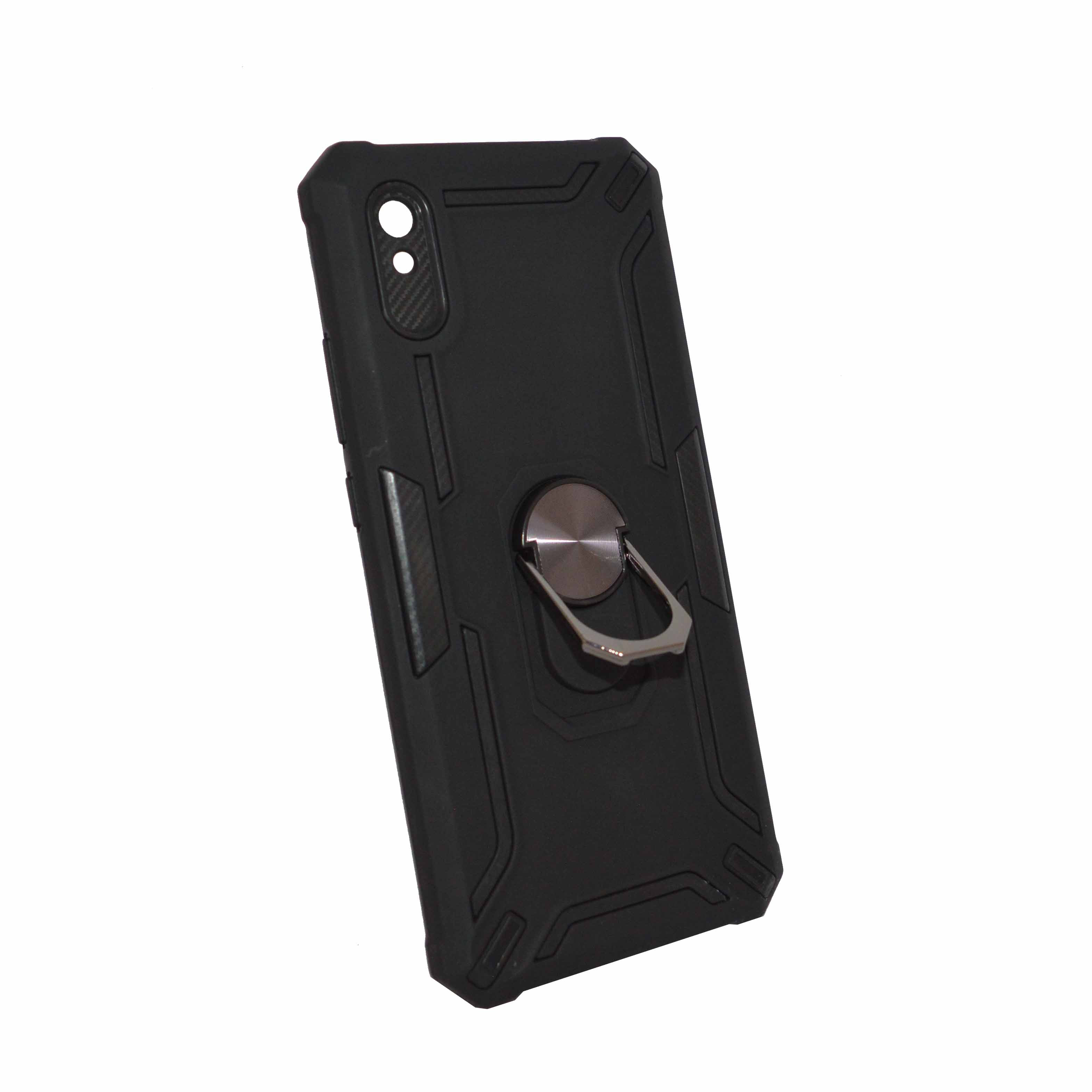 REDMI 9A Black Armor Cover Military Grade Protection Built-in Kickstand Car Holder Mobile Phone Case